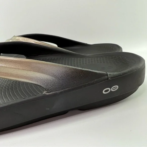 OOFOS OOLALA Luxe Thong Flip Flop Sandals Latte 42/US 11 - Picture 4 of 14